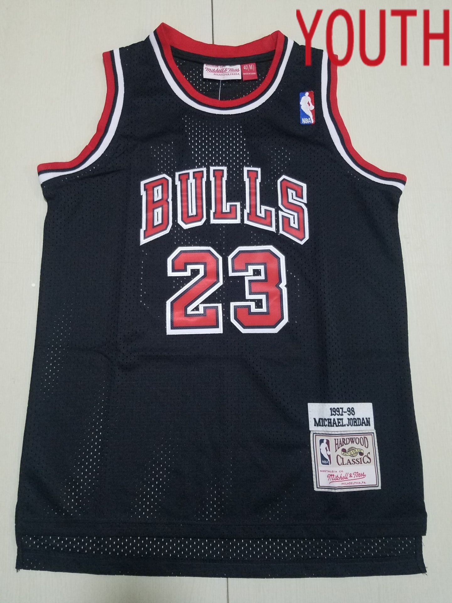 Youth Chicago Bulls #23 Jordan Black Throwback 2022 NBA Jersey->youth nba jersey->Youth Jersey